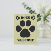 Carte Postale Affiche de bienvenue de chiens (Debout devant)