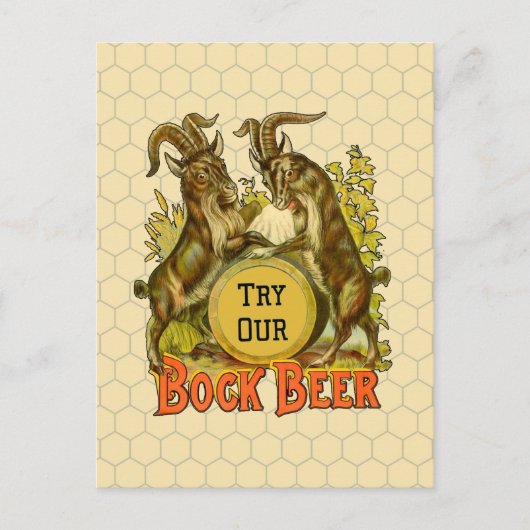 Carte Postale Affiche de bière Bock vintage : Antique Goat Saloo (Devant)