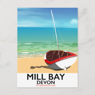 Carte Postale Affiche de chemin de fer Mill Bay Devon