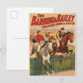 Carte Postale Affiche De Cirque De Jockeys Sur Les Chevaux Qui S (Devant / Derrière)
