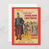 Carte Postale Affiche de cirque d'une foule admirant un soldat f (Devant / Derrière)