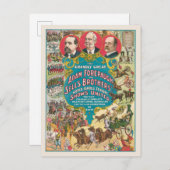 Carte Postale Affiche de cirque montrant de nombreuses scènes de (Devant / Derrière)