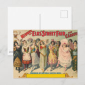 Carte Postale Affiche De Cirque Montrant Des Femmes En Costume N (Devant / Derrière)