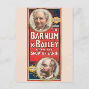 Carte Postale Affiche De Cirque Montrant Des Portraits De Barnum