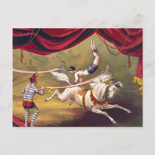 Carte Postale Affiche de cirque montrant l'acrobate se produisan (Devant)