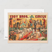 Carte Postale Affiche de cirque Vintage Eddy Brothers (Devant / Derrière)
