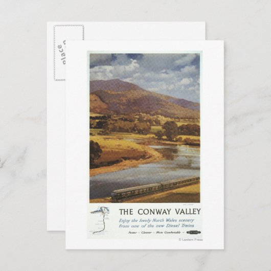 Carte Postale Affiche de Conway Valley Scene British Railways (Devant / Derrière)
