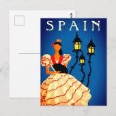 Carte Postale Affiche de danseuse flamenco d'Espagne (Devant / Derrière)