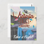 Carte Postale Affiche de dessin animé de Victoria Falls Zimbabwe (Devant / Derrière)