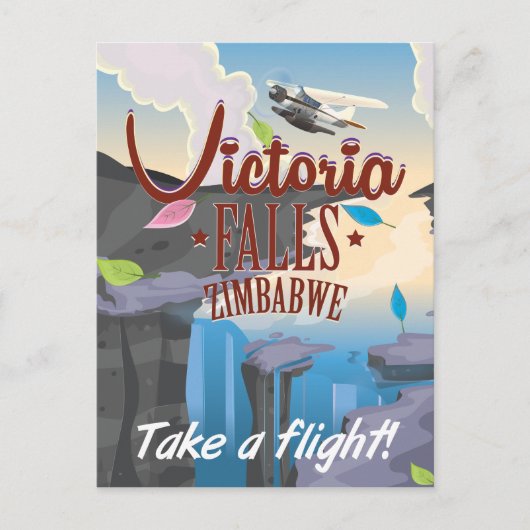 Carte Postale Affiche de dessin animé de Victoria Falls Zimbabwe (Devant)