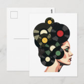 Carte Postale Affiche de disque vinyle rétro stylisée (Devant / Derrière)