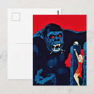 Carte Postale Affiche de film du roi Kong, singe géant monstre e