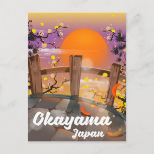 Carte Postale Affiche de fleurs japonaises d'Okayama.