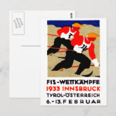 Carte Postale Affiche de la course de ski autrichienne 1933 (Devant / Derrière)