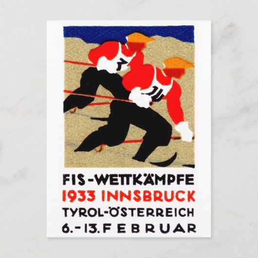 Carte Postale Affiche de la course de ski autrichienne 1933 (Devant)