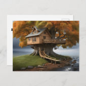 Carte Postale Affiche de la maison d'arbres ronde (Devant / Derrière)