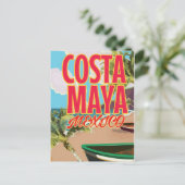 Carte Postale Affiche de la plage de Costa Maya au Mexique (Debout devant)