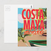 Carte Postale Affiche de la plage de Costa Maya au Mexique (Devant / Derrière)