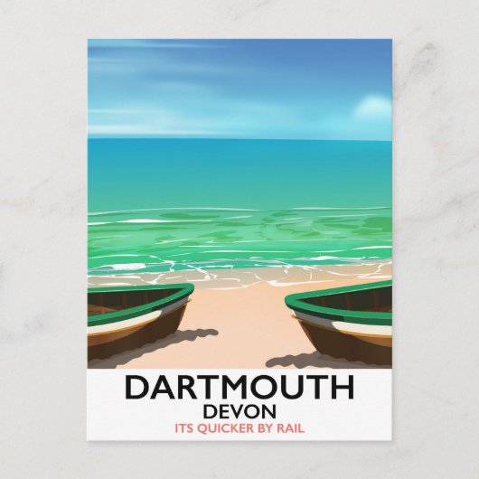 Carte Postale Affiche de la plage de Dartmouth Devon (Devant)