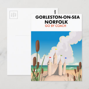 Carte Postale Affiche de la plage de Gorleston-on-Sea Norfolk