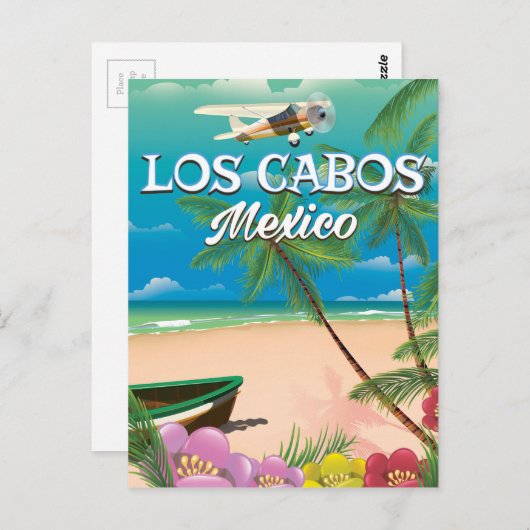 Carte Postale Affiche de la plage de Los Cabos Mexico (Devant / Derrière)