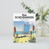 Carte Postale Affiche de la plage de Scheveningen aux Pays-Bas (Debout devant)