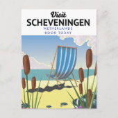 Carte Postale Affiche de la plage de Scheveningen aux Pays-Bas (Devant)