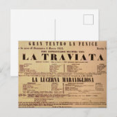 Carte Postale Affiche de la première mondiale de La Traviata (18 (Devant / Derrière)
