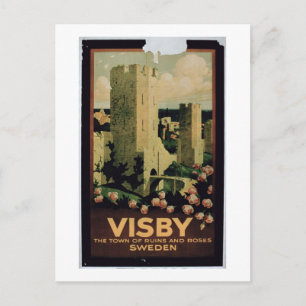 Carte Postale Affiche de la ville de Visby, Suède (colo