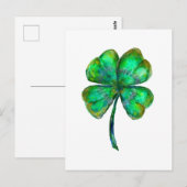 Carte Postale affiche de l'aquarelle du cabot à quatre feuilles (Devant / Derrière)