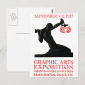 Carte Postale Affiche de l'exposition des arts graphiques en 192 (Devant / Derrière)