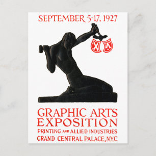 Carte Postale Affiche de l'exposition des arts graphiques en 192