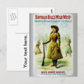 Carte Postale Affiche de l'Ouest sauvage de Buffalo Bill Annie O (Devant / Derrière)