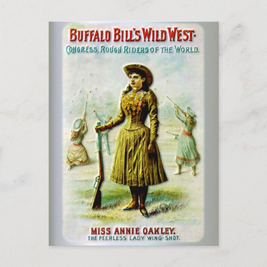 Carte Postale Affiche de l'Ouest sauvage de Buffalo Bill Annie O (Devant)