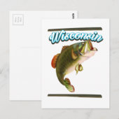 Carte Postale affiche de pêche du Wisconsin (Devant / Derrière)