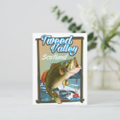 Carte Postale Affiche de pêche écossaise de la vallée de Tweed. (Debout devant)