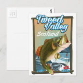 Carte Postale Affiche de pêche écossaise de la vallée de Tweed. (Devant / Derrière)