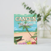 Carte Postale Affiche de plage de Cancun au Mexique (Debout devant)