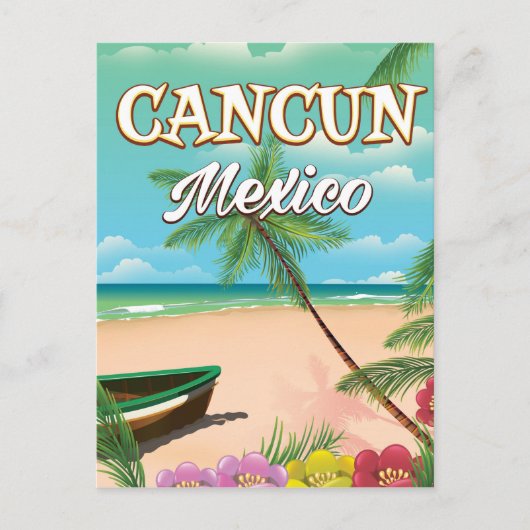 Carte Postale Affiche de plage de Cancun au Mexique (Devant)