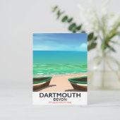 Carte Postale Affiche de plage de Dartmouth Devon (Debout devant)