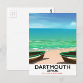 Carte Postale Affiche de plage de Dartmouth Devon (Devant / Derrière)