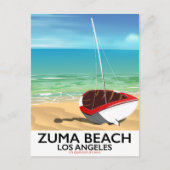 Carte Postale Affiche de plage de Zuma Beach LA Rail (Devant)
