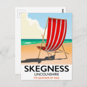 Carte Postale Affiche de plage Skegness Lincolnshire (Devant / Derrière)