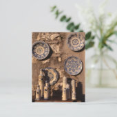 Carte Postale Affiche de poterie bleue et crème d'Ombrie (Debout devant)