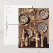 Carte Postale Affiche de poterie bleue et crème d'Ombrie (Devant / Derrière)