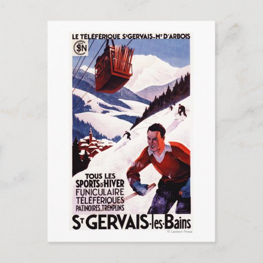 Carte Postale Affiche de promotion du téléphérique SNCF (Devant)