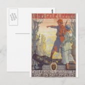 Carte Postale Affiche de propagande de la Belgique libérée (Devant / Derrière)