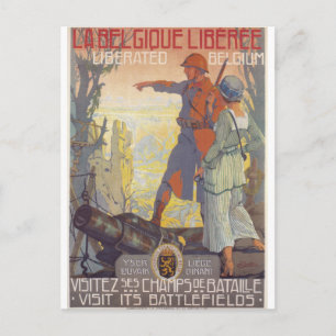 Carte Postale Affiche de propagande de la Belgique libérée