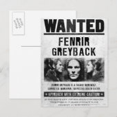Carte Postale Affiche de Recherche Fenrir Greyback (Devant / Derrière)