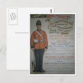 Carte Postale Affiche de recrutement des Royal Engineers anglais (Devant / Derrière)